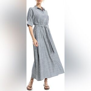 Gray Button-Up Maxi Dress